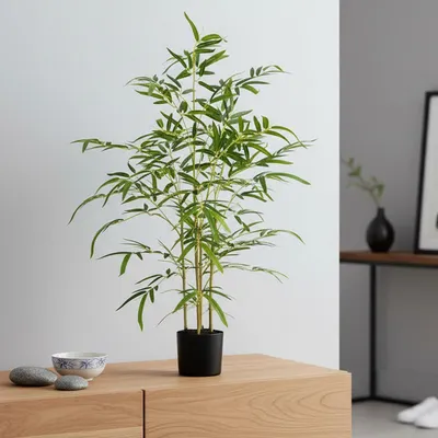 Produktbild von Kunstpflanze Bambus 90 cm künstlicher Bambus künstliche Pflanze im Topf Zimmerpflanze