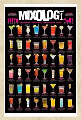 Immagine prodotto di Fun - Poster - Mixology + cornice rimovibile, Shinsuke® Maxi MDF oak, disco acrilico