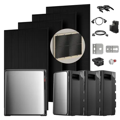 Produktbild von Powerness Balkonkraftwerk mit Speicher, EcoFlow STREAM Ultra X Speicher mit 3x STREAM AC Pro & 2000W Solarmodule, 4x Fischer Fassadenhalterung