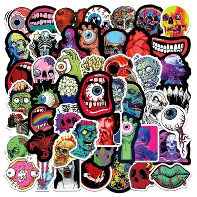Obrázok produktu pre Nálepky – zombie – 50 ks