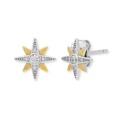 Produktbild von Engelsrufer Damen Ohrstecker Bicolor Stern Symbol aus Sterling Silber in silber