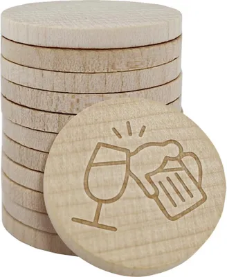 Produktbild von CombiCraft Gravierte Echtholz Marken Ø29mm Bier/Wein - 100 Stück