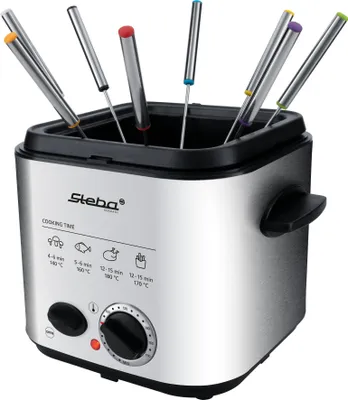 Produktbild von Steba DF 95 Edelstahl Mini-Fritteuse & Fondue-Set 2in1 1.2L 840W Geruchsfilter