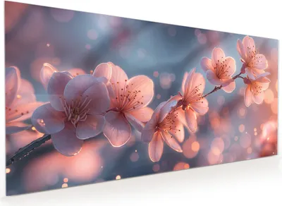 Produktbild von Küchenrückwand Spritzschutz Glas mit Motiv Blühender Zweig 40 x 40 cm