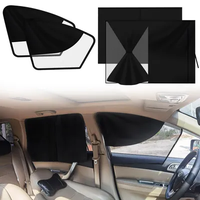 Image de Lot de 4 protections solaires pour voiture, pare-soleil magnétiques pour les vitres latérales, caches-pare-brise occultants pour plus d'intimité, protection universelle contre les UV et la chaleur