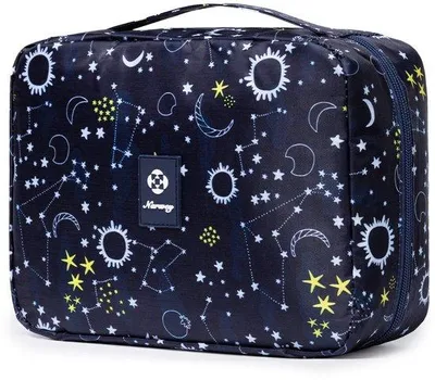 Image de Trousse pour femme - Trousse suspendue pour femme, trousse pour femme et homme, trousse de maquillage - Trousse de toilette (bleue)