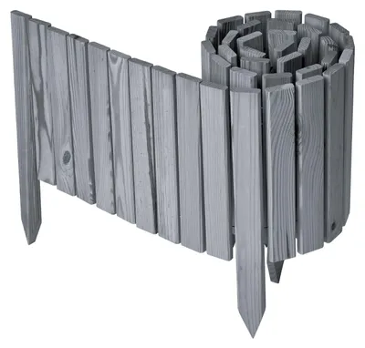 Produktbild von Garronda Beeteinfassung Holz Rollzaun Gartenzaun imprägniert Flexibler Rollborder Rasenkante Länge: 200 cm (Grau, Höhe: 30 cm)