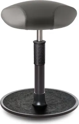 Produktbild von Sitz- Stehhocker Free Regular Triangel Boxmark Leder Grau schwarz /schwarz.