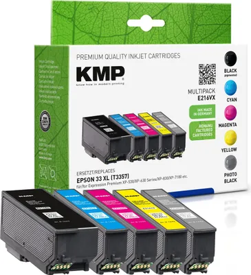 Zdjęcie produktu dla KMP 1633,4055, Wysoka (XL) wydajność, Czarny fotograficzny, Atrament barwnikowy, 25 ml, 36 ml, 530 stron(y)