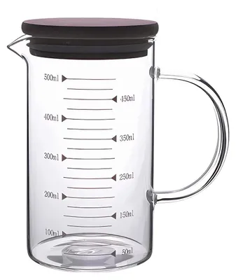 Produktbild von 500 ml Becher mit Henkel, Messbecher aus Borosilikatglas