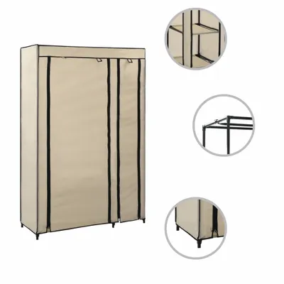Immagine prodotto di vidaXL Armadio pieghevole crema 110x45x175 cm tessuto