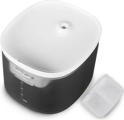 Immagine prodotto di Fontanella per gatti da 3 litri, alimentata tramite USB (5V, 1A), silenziosa, con filtro e indicatore del livello dell'acqua, ideale per gatti e altri animali domestici, colore grigio, distributore d'acqua perfetto per la casa