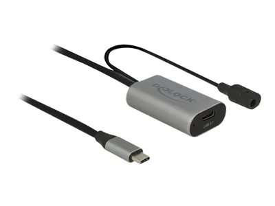 Zdjęcie produktu dla DeLOCK 85392, 5 m, USB C, USB C, USB 3.2 Gen 1 (3.1 Gen 1), Czarny, Szary