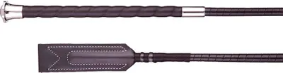 Produktbild von BR Springgerte Kolga echtes Leder schwarz silber sehr griffig verschiedene Längen Gerte, Länge:60cm