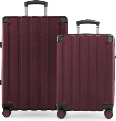 Produktbild von HAUPTSTADTKOFFER Q-Damm - Koffer-Set  Bordkoffer + mittelgroßer Reisekoffer mit Erweiterung, 2er Kofferset Hartschale, 4 Rollen, Check-Im Luggage, TSA,Burgund