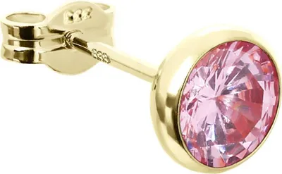 Produktbild von Single Ohrstecker Kelch Zirkonia Pink 6,7mm 333er Gelbgold Damen Herren 7718