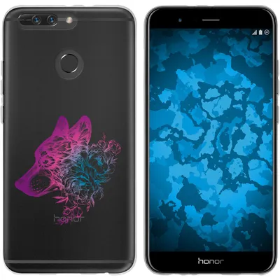 Produktbild von PhoneNatic Case kompatibel mit Huawei Honor 8 Pro Silikon-Hülle Floral Wolf M3-6