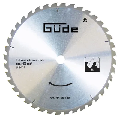 Produktbild von GÜDE Holzsägeblatt HM 315x30 mm - 48 Zähne - Ersatzblatt Sägeblatt