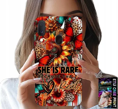 Image de Étui Pour Samsung Galaxy A20E - Elle Est Rare, Tournesols, Fleurs, Papillons