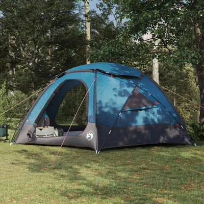 Produktbild von Kuppelzelt mit abnehmbarem Regenfly Blau 12-Personen - Campingzelte DE770