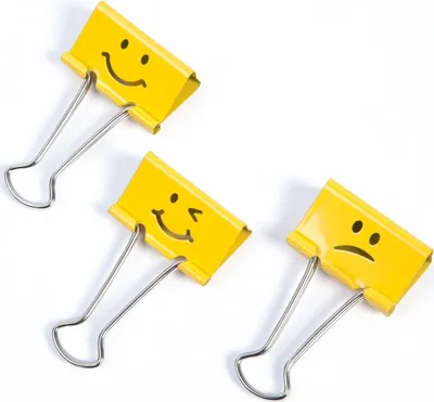 Obrázok produktu pre RAPESCO Skladacie klipy (W)32 mm žlté Emoji 20 kusov