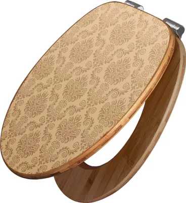 Produktbild von banjado Design WC Sitz Bambus Absenkautomatik -Tapete Beige - Toilettendeckel mit Absenkautomatik Holz/hochwertiger Bambus Klodeckel/WC-Sitz für alle gängigen Toiletten [TDB2 10057]