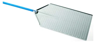 Produktbild von GiMetal Pizzaschaufel aus eloxiertem Aluminium, perforiert, 40 x 60 cm, mit 1,20 m Griff