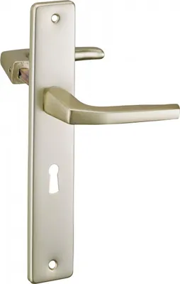 Image de Paire de béquilles pour porte, carré 8mm + 1 plaque carré 8 x 56mm, trou de clé - THIRARD