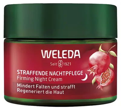 Produktbild von Weleda Straffende Nachtpflege Granatapfel & Maca-Peptide 40ml, Nachtcreme, Frauen, Jeder Hauttyp, Gesicht, Anti-Falten, Feuchtigkeitsspendend, Nährend, Regenerierend, 40 ml