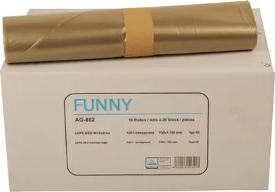 Produktbild von Müllbeutel Funny - 500 Abfallbeutel - transparent - ca. 120 L - Müllsäcke Typ 60