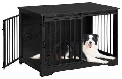 Immagine prodotto di Gabbia per cani - Kennel per cani - Ciotola per cani - Cuccia per cani - Rifugio per cani - Uso interno - Design in legno