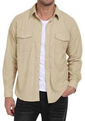 Productafbeelding van Katoenen Overhemd met Lange Mouwen - Casual en Warm - Beige
