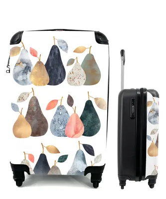 Produktbild von MuchoWow® Koffer Handgepäck Trolley Rollkoffer Kleine Reisekoffer mit 4 Rollen - Birne - Pastell - Obst - Design - Cabin Size < 55x40x23 cm & 55x40x20 cm - Fotokoffer - Kabinenkoffer - Boardgepäck - Reise-Box - Reisekoffer - Reisegepäck - Koffer mit Bild - Trolley für Kinder