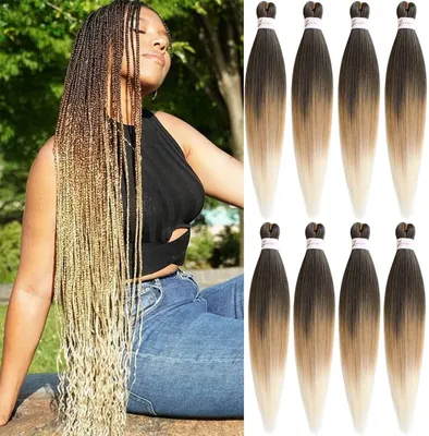 Imagen del producto de Solidchoice - 8 unidades de extensiones de cabello en trenza, preestiradas, de 36 pulgadas