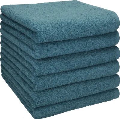 Produktbild von Betz BERLIN 6er Pack Handtücher Set Handtuch Größe 50x100 cm 100% Baumwolle Farbe - taubenblau - BERLIN