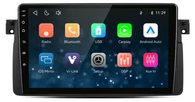 Immagine prodotto di Autoradio da 9 pollici, plug-and-play, per BMW Serie 3 (E46) dal 1998 al 2006, con CarPlay, Android Auto, Bluetooth, navigazione, controllo del volante e sistema Linux