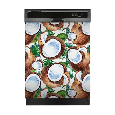 Produktbild von Magnete Dekorative 60x70 cm Küche Magnetmatte Spülmaschine - Exotische Frucht Kokosnuss