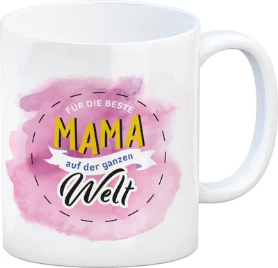 Produktbild von Für die beste Mama Kaffeebecher mit Wasserfarbenmotiv Tasse Kaffeetasse mug