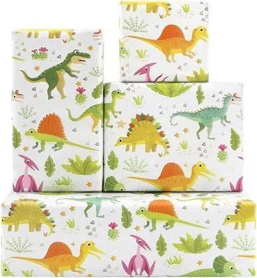 Produktbild von Dinosaurus-Papierrol - 43 x 300 cm - Jungle-Thema - Ideal für Kinder und Babyfeiern