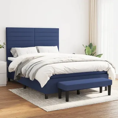 Produktbild von Maison Exclusive - Boxspringbett mit Matratze Blau 140x200 cm Stoff