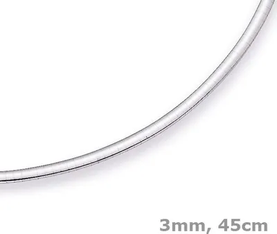 3mm-Halsreif-585-Weißgold-50cm