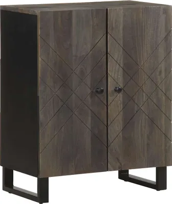 Immagine prodotto di Credenze 3 pz Nere 60x33x75 cm in Legno Massello di Mango