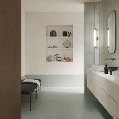 Imagen del producto de CASA39, gres porcelánico con efecto resina, color verde, 120x120 cm, Marazzi Resin