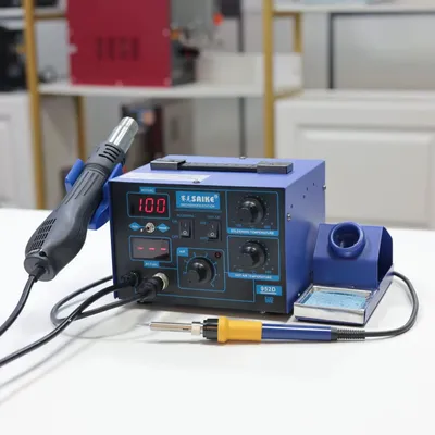 Immagine prodotto di Stazione di saldatura - 952D - 2-in-1 con pistola ad aria calda e saldatore - Per riparazioni BGA - 760 W - 220 V