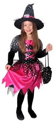 Produktbild von Kinderkostüm - Rosa Hexe mit Zubehör. (s)