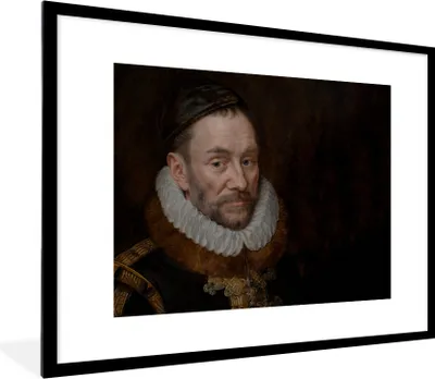 Produktbild von MuchoWow® Gerahmtes Poster Wilhelm von Oranien - Gemälde - Alte Meister - Kunst 80x60 cm - Poster mit Schwarzem Bilderrahmen Wandposter Rahmen Foto Bilder - Schlafzimmer-Dekorationen - Fotoposter