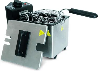 Image de Friteuse électrique d'une capacité de 15 litres, régulation de la température, système de filtration des odeurs, thermostat jusqu'à 190 °C, acier inoxydable, protection contre la surchauffe
