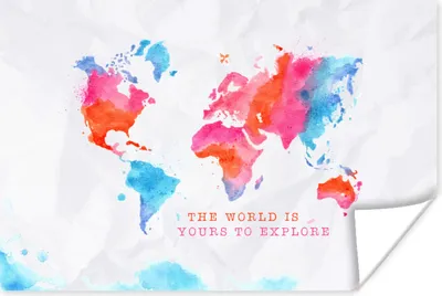 Produktbild von MuchoWow® Poster Karte - Welt - Sprichwörter 30x20 cm - Plakate - Print