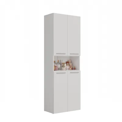 Zdjęcie produktu dla Topeshop NEL 1K DK BIEL, Biały, Wolnostojący, 5 pół., 4 drzw., Płyta wiórowa, Matowy