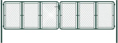Imagen del producto de Puerta de jardín de acero, 400 x 100 cm, color verde